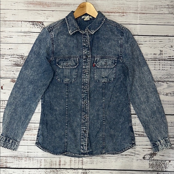 Levi's Blue‎ Denim Button Down Shirt Sz. S - Picture 1 of 10